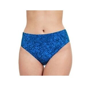 Profile by Gottex Women's Blue Floral High Waist Bikini Bottom NWT Coastal 14